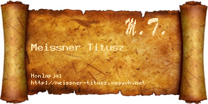Meissner Titusz névjegykártya